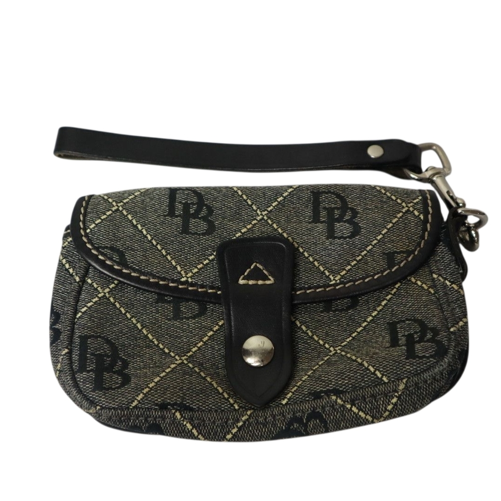 Dooney & Bourke Black and Tan Wristlet